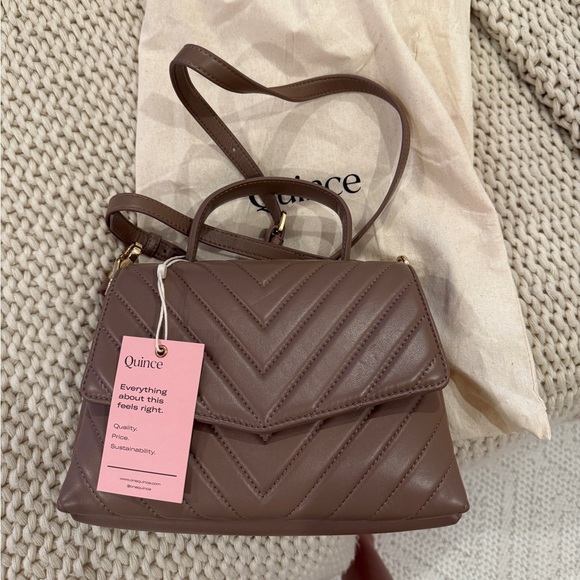 Quince Leather Top Handle Satchel - Picture 5 of 7